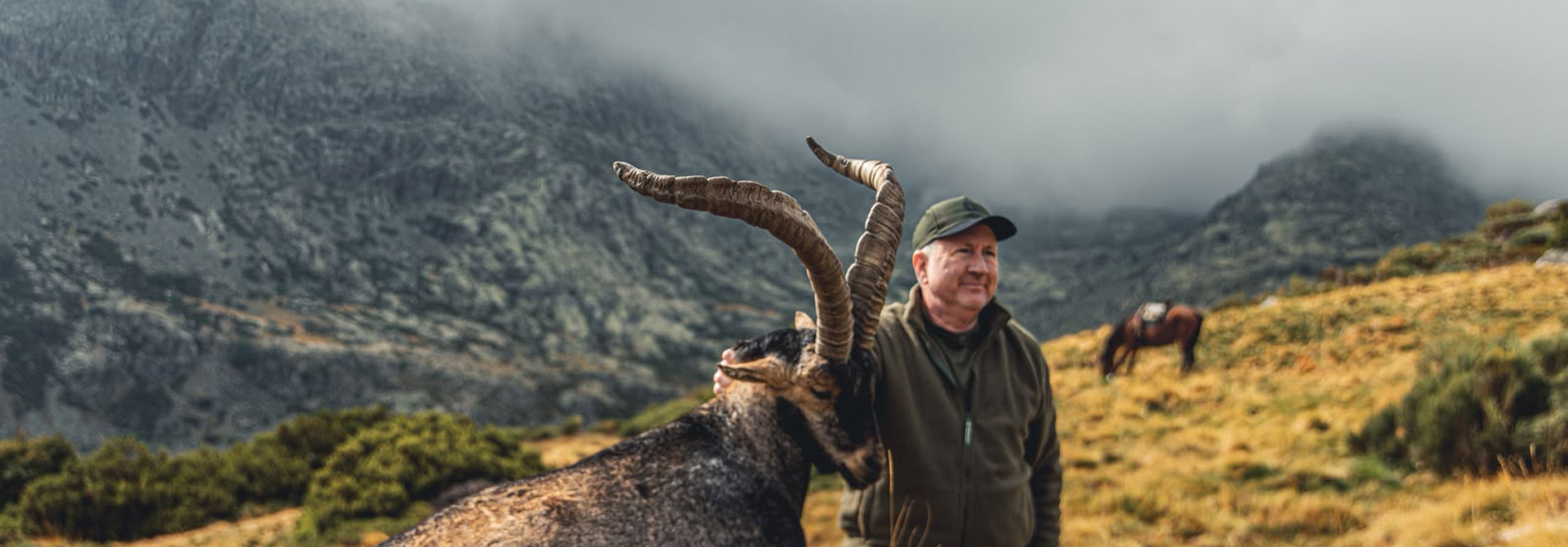 gredos ibex hunt on horseback